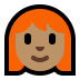 👩🏽‍🦰 woman: medium skin tone, red hair display on Windows